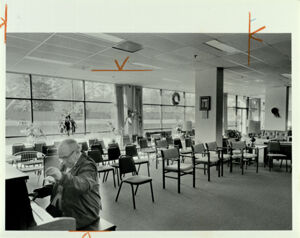 Atlanta Subsidized Housing, Resident Plays Piano in the Recreation Room of Piedmont Road Towers, January 8, 1984
