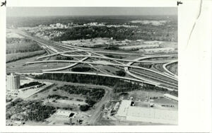 Roads and Highways, Aerial View of the Construction of Interchange of Interstate 285 and Interstate 85, January 8, 1987