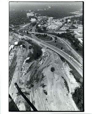 Roads and Highways, Aerial View of Construction of Brookwood Interchange Looking North
