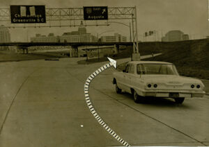 Roads and Highways, View of the New Construction at the Interstate 20 and 75/85 Interchange, June 26, 1964