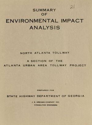 Summary of environmental impact analysis, North Atlanta tollway: a section of the Atlanta urban area tollway project
