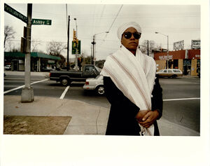 Ashby Street, View of Ashby Street and the Organizer of the Proposal to Rename the Street Malcolm X Boulevard, December 10, 1992