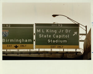 Atlanta Fulton County Stadium, Sign for the Atlanta-Fulton County Stadium on the Expressway, September 13, 1991