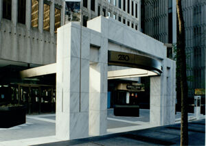 Atlanta Buildings - Property, Marble Clock Towers Added by Trizec Corporation at 230 Peachtree Building, March 27, 1994