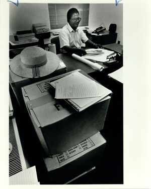 Atlanta City Council, Council Members Prepare to Move after City Hall Renovations, August 6, 1985