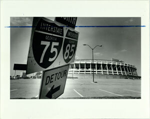 Detour Sign on Georgia Ave, South of the Stadium, April 3, 1988