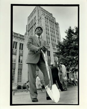 Atlanta City Hall, Mayor Andrew Young after Groundbreaking Ceremony for City Hall Annex