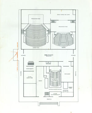 Atlanta Memorial Arts Center, First-Floor Plan Including High Museum, July 12, 1964