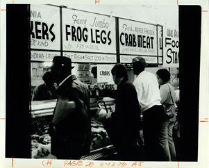Atlanta Municipal Market, Customers Line Up Along Meat Counter, June 13, 1976