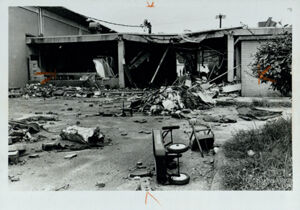 Remains of Bowen Day Care Center after explosion, October 29, 1980