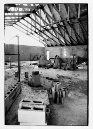 Interior of the under-construction Bowen Homes Day Care Center, February 24, 1981