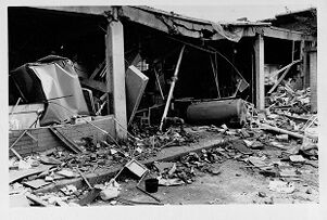 Remains of Bowen Day Care Center after explosion, October 29, 1980