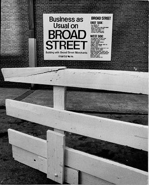 MARTA sign posted outside H.L. Green's on Broad Street, May 25, 1978