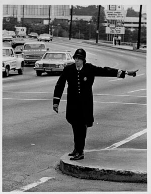 Buckhead Bobby directing traffic, September 15, 1978