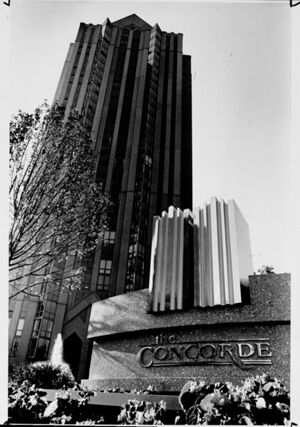 The first tower of the Concorde high-rise apartments, December 3, 1987