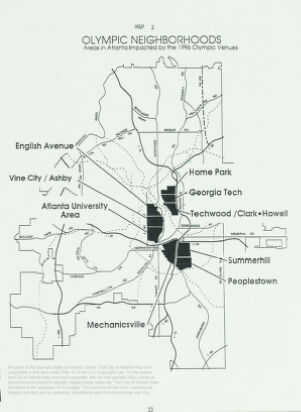Olympic Neighborhoods: Areas in Atlanta Impacted by the 1996 Olympic Venues: Map 3
