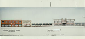 A rendering of a new facade on the building that houses the Roxy, June 19, 1990