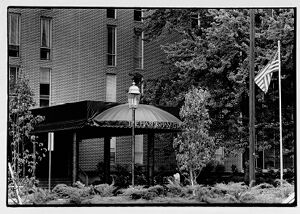 Front of The Habersham Estate building in Buckhead, undated