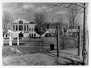 A sign for Buckhead Park with buildings in the background, undated