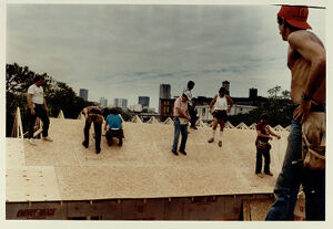 Aetna group working on a house, October 14, 1989