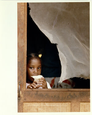 Parents Fear the Safety of Their Children, Such as Tamera Brown Seen Here Standing at the Front Door of Her Home in Carver Homes, May 8, 1988