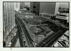 Construction to renovate Central City Park, December 30, 1982