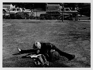 Val Jones, a dance major at Georgia State University, stretches in Central City Park, undated