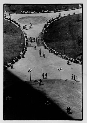 People gathered in Central City Park, undated