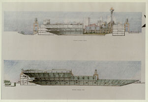 Architectural rendering of the Olympic Stadium, undated