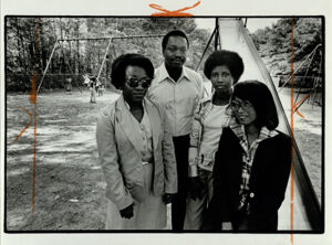 Mildred Kitchens, Bobby Hollow, Jill Collins and Clarice Cooksey are members of their neighborhood watch program, October 13, 1981