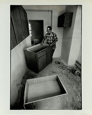 Joe Price Moves in New Cabinets to be Installed at Techwood Homes