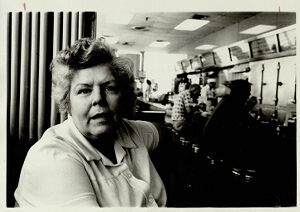 A waitress at the Majestic Diner, December 7, 1983