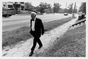 Dr. Grady Lake outside of his clinic on Ponce de Leon Avenue, August 30, 1990