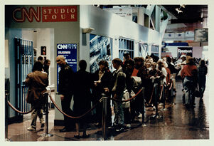 A crowd waiting in line for a CNN Studio Tour, January 28, 1994