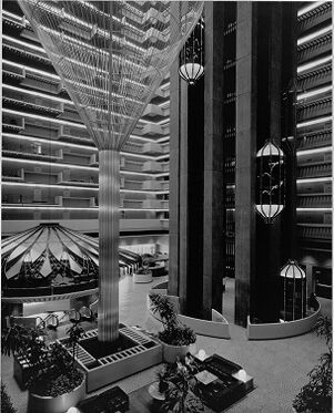 Interior of the Omni International Hotel, 1987