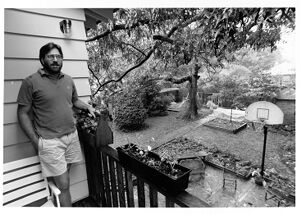 David Fisher on his back porch