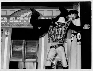 Stunt performers Raywood Fork and Tom Morga, August 11, 1980
