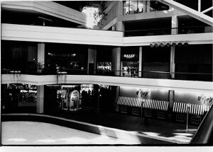 A view of retail stores inside the Omni International Complex, February 14, 1978