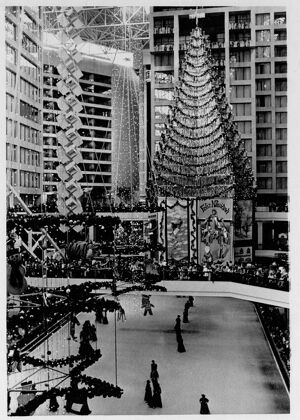 The Christmas tree lighting celebreation inside the Omni, undated