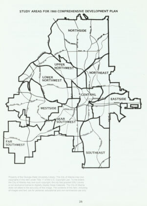 Study Areas for 1980 Comprehensive Development Plan