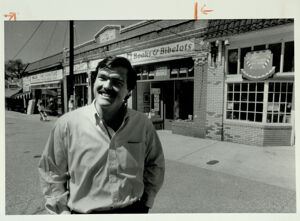 Kelly Jordan, president of the Little Five Points Business Association, April 19, 1985