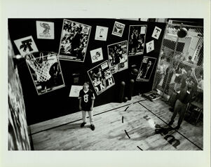 Buddy Smith of Atlanta Shoots Hoops in a Wilson Booth at the Super Show at the World Congress Center, February 7, 1994