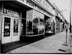 Front of a furniture store in Little Five Points, August 19, 1977