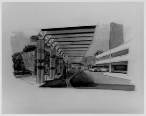 Artist's rendering of the Sandy Springs bus bay, July 30, 1992