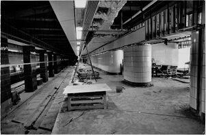 Construction of the Civic Center MARTA station, April 21, 1980