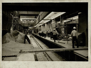 Construction of the North-South Line in the Five Points MARTA station, August 15, 1980