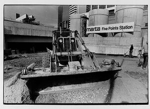 Construction at the Five Points MARTA station, undated