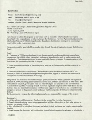 Okefenokee Education and Research Center: Re Proposal - Okefenokee