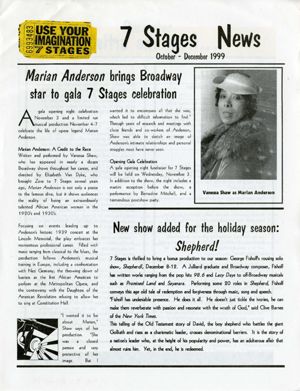 Use Your Imagination: 7 Stages News (Atlanta, Georgia, October - December 1999). 4 pages.