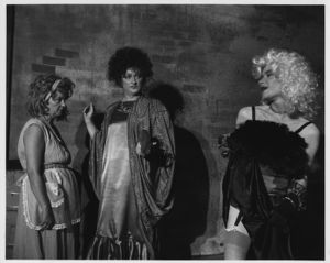"Mr. Universe," cast on stage at 7 Stages Theatre, Atlanta, Georgia, July 31 - August 29, 1987.